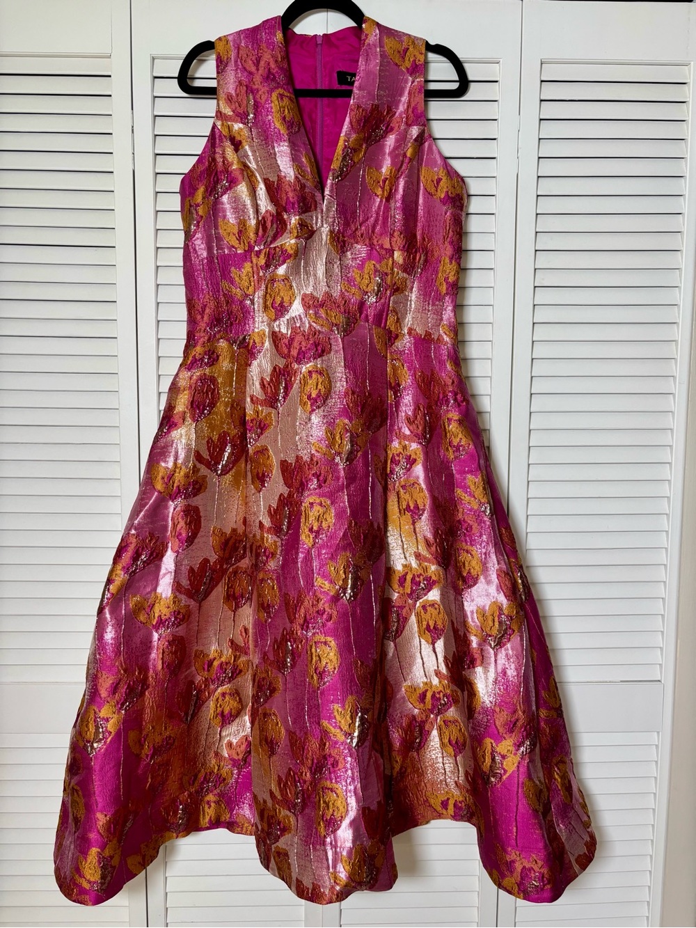 NWT Taylor Brocade Metallic Sleeveless A-Line Dress 14 - Picture 2 of 6